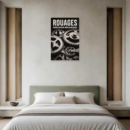Affiche Rouages – Précision Mécanique dans une chambre - Art Virtuoso