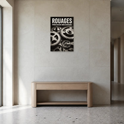 Affiche Rouages – Précision Mécanique dans une entrée ou un couloir - Art Virtuoso