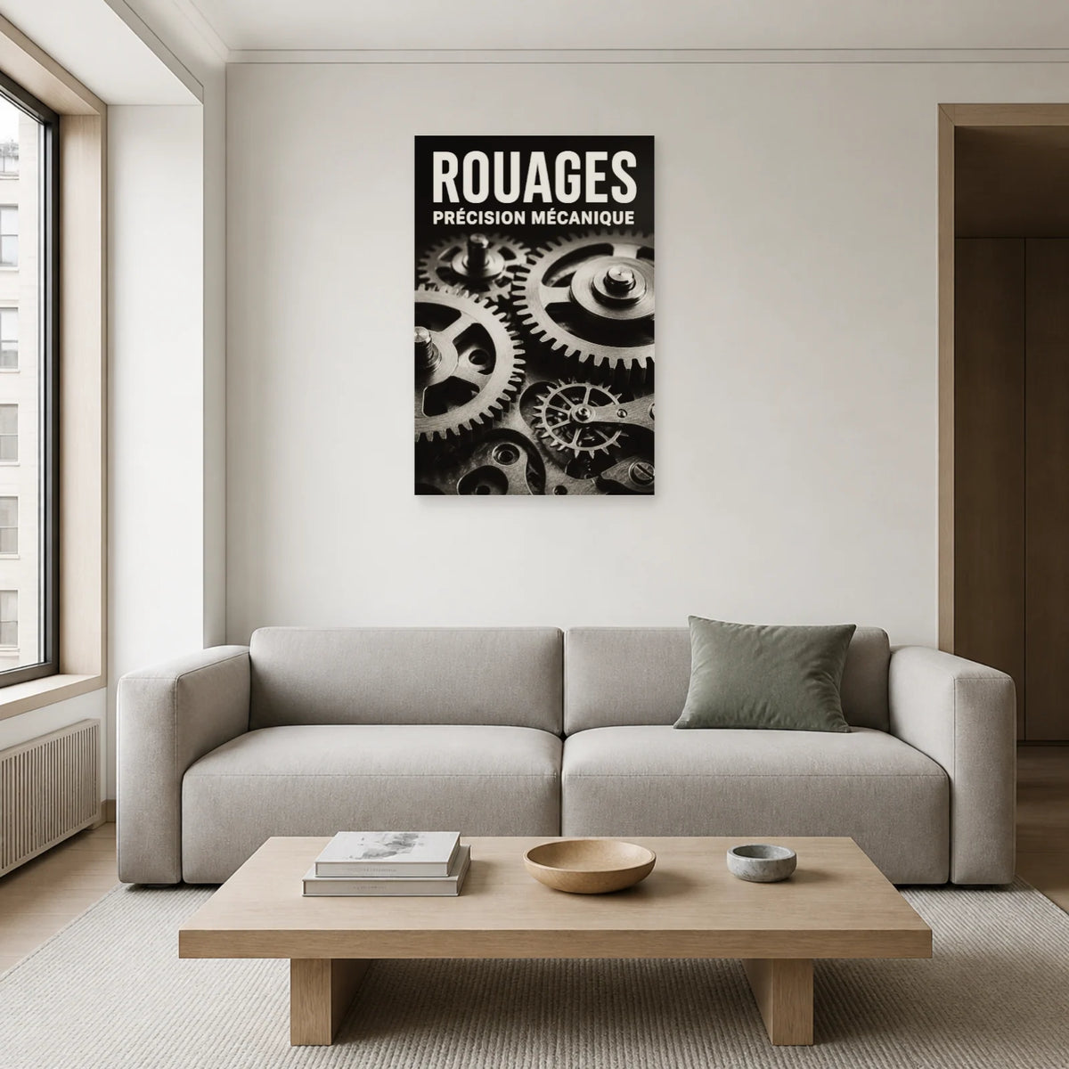 Affiche Rouages – Précision Mécanique dans un salon - Art Virtuoso