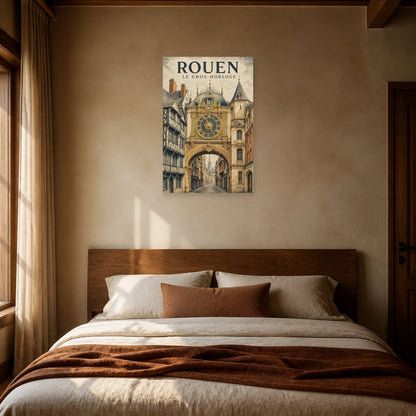 Affiche Rouen – Le Gros-Horloge dans une chambre - Art Virtuoso