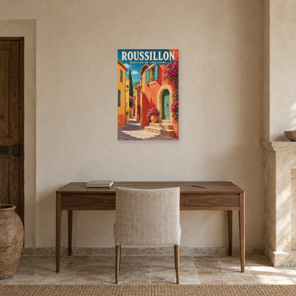 Affiche Roussillon Ruelles de couleurs dans un bureau - Art Virtuoso