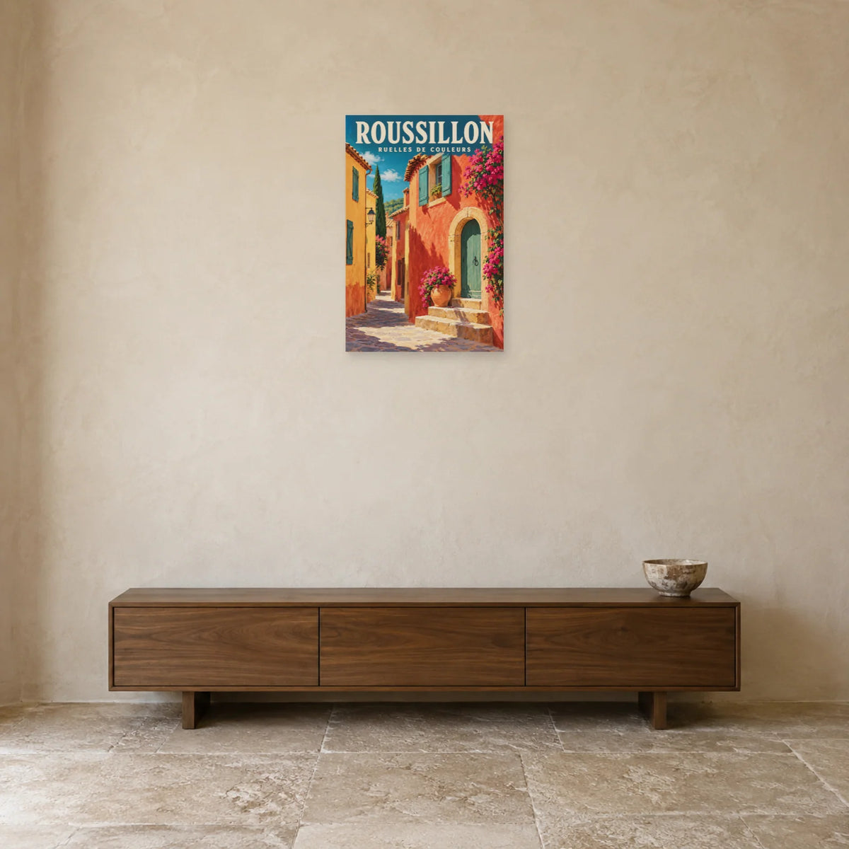 Affiche Roussillon Ruelles de couleurs dans une entrée ou un couloir - Art Virtuoso
