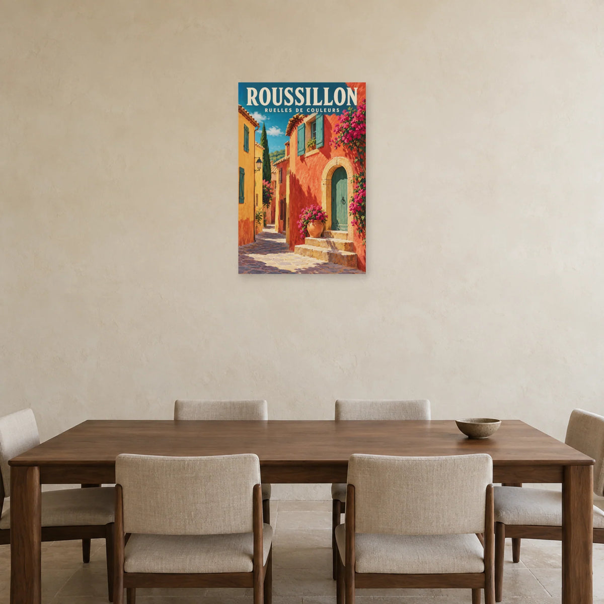 Affiche Roussillon Ruelles de couleurs dans une salle à manger - Art Virtuoso