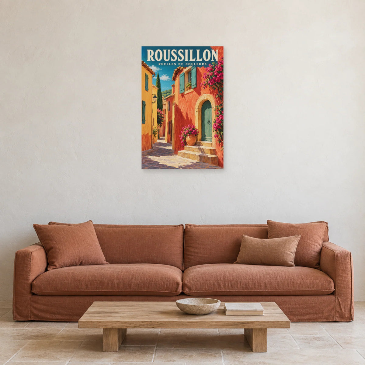 Affiche Roussillon Ruelles de couleurs dans un salon - Art Virtuoso
