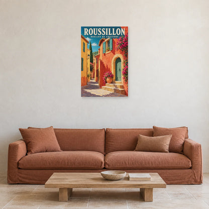 Affiche Roussillon Ruelles de couleurs dans un salon - Art Virtuoso