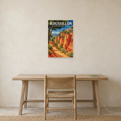Affiche Roussillon Sentier des Ocres dans un bureau - Art Virtuoso