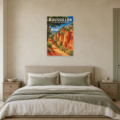 Affiche Roussillon Sentier des Ocres dans une chambre - Art Virtuoso