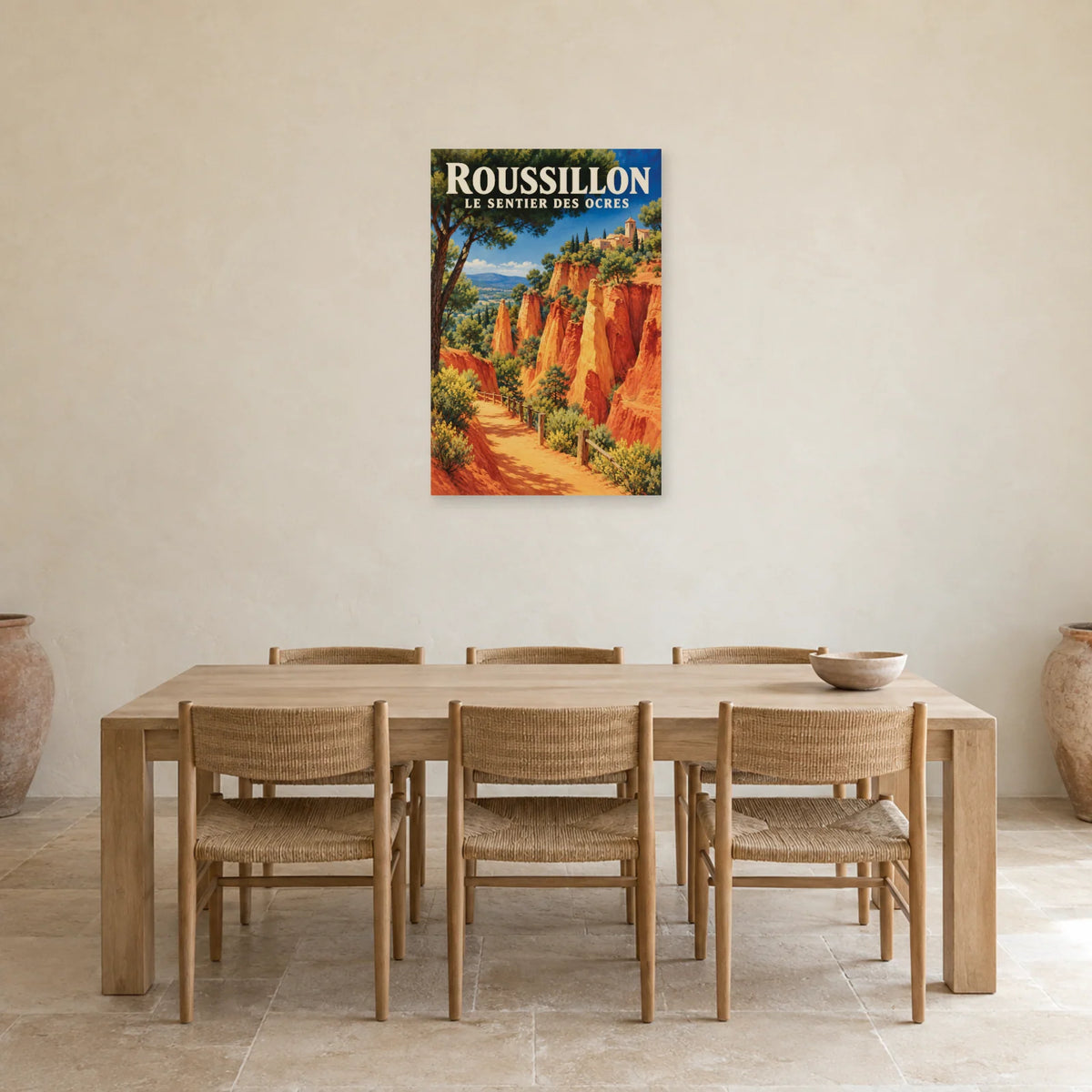 Affiche Roussillon Sentier des Ocres dans une salle à manger - Art Virtuoso