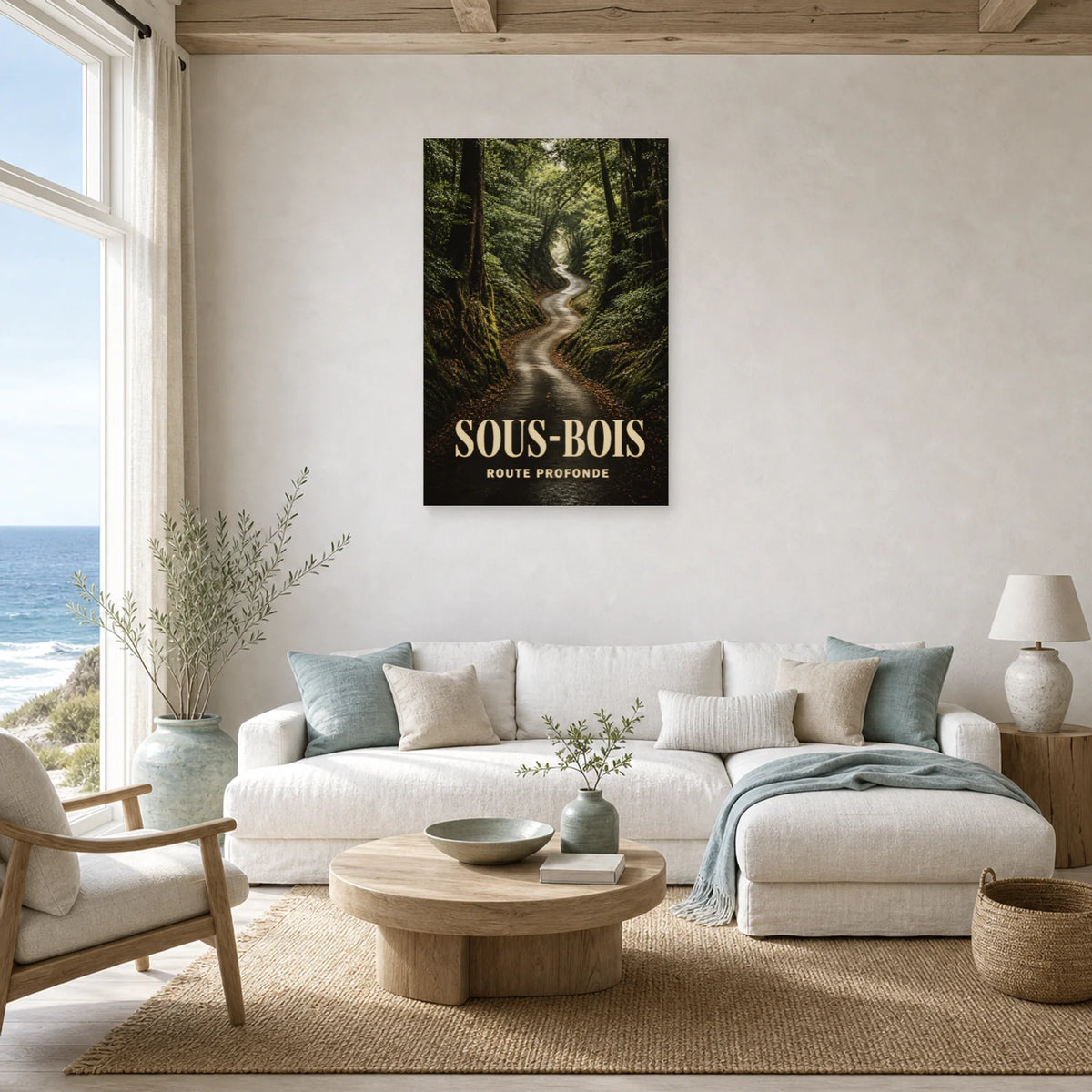 Affiche Sous-Bois – Route Profonde dans un salon - Art Virtuoso