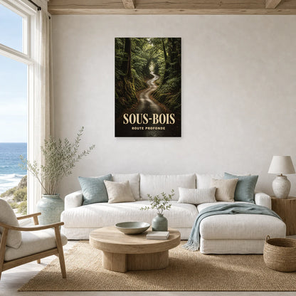 Affiche Sous-Bois – Route Profonde dans un salon - Art Virtuoso