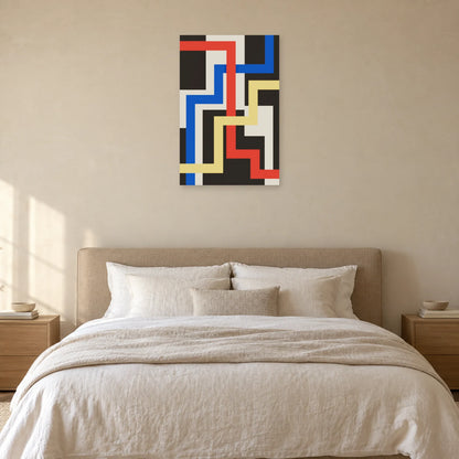 Affiche Rubans coudes - Labyrinthe dans une chambre - Art Virtuoso