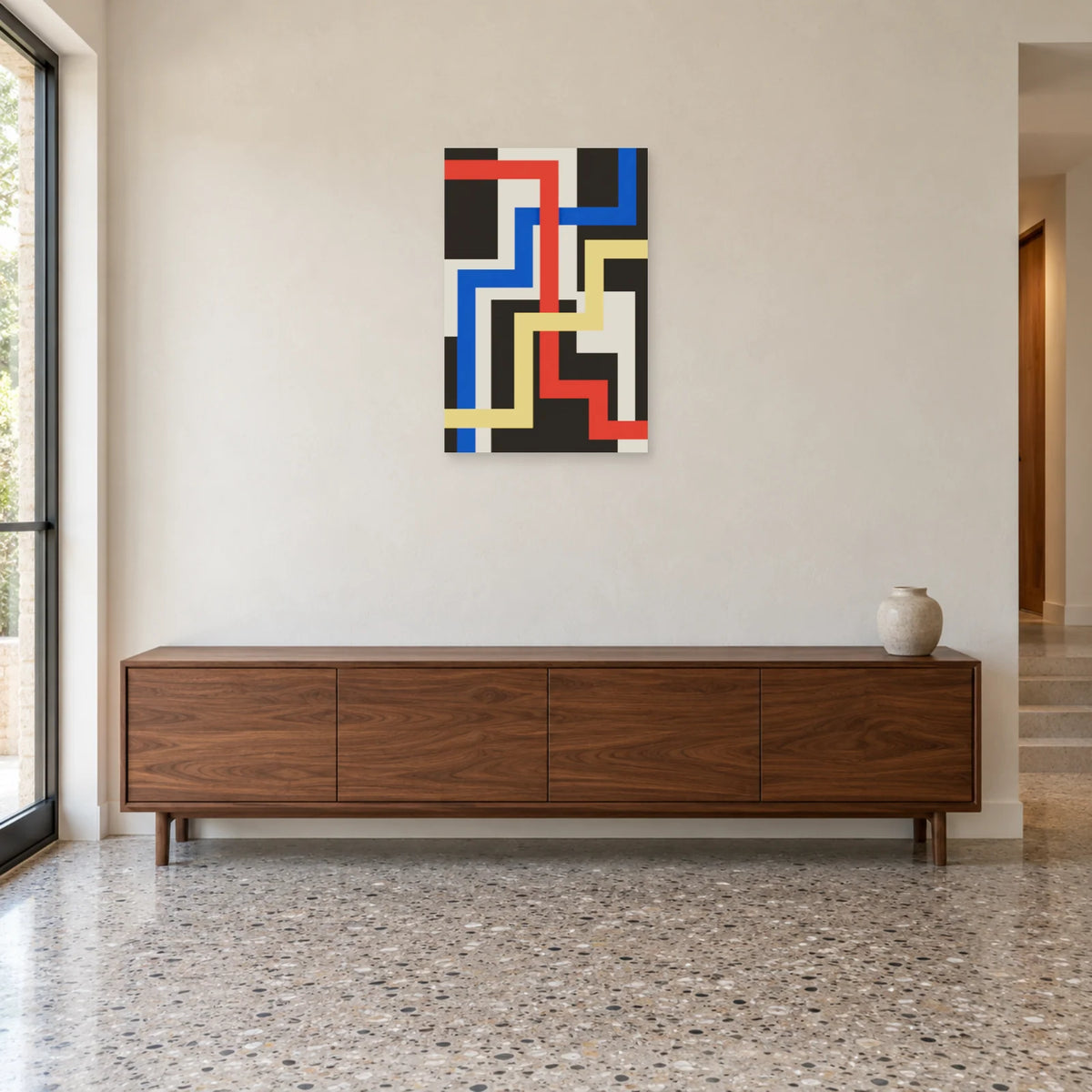 Affiche Rubans coudes - Labyrinthe dans une entrée ou un couloir - Art Virtuoso