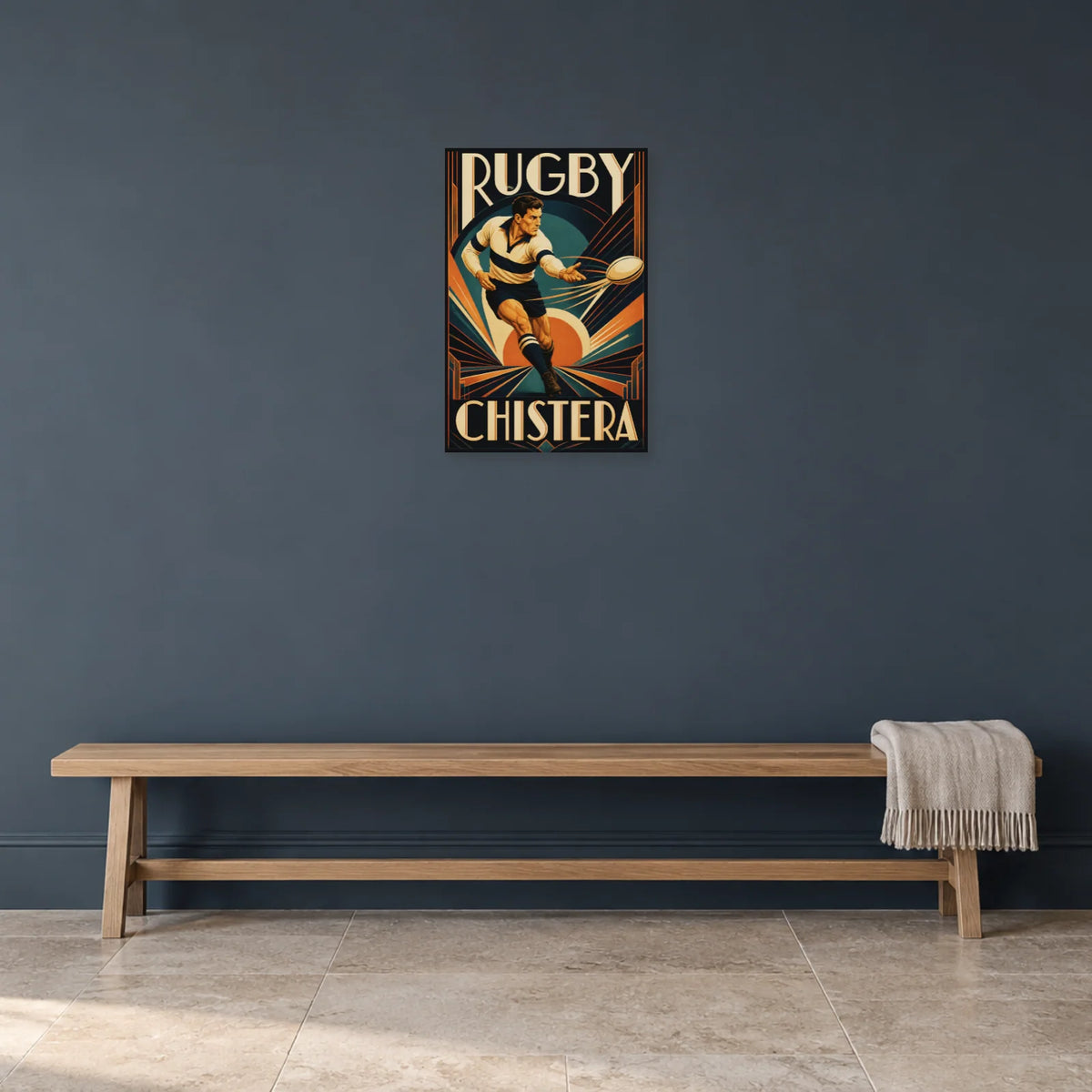 Affiche Rugby – Chistera dans une entrée ou un couloir - Art Virtuoso
