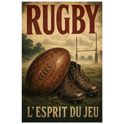 Affiche L'esprit du jeu à l'aspect gravé sépia, 60 × 90 cm
