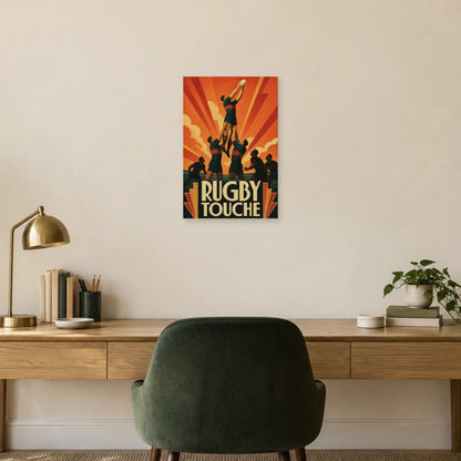 Affiche Rugby – Touche dans un bureau - Art Virtuoso