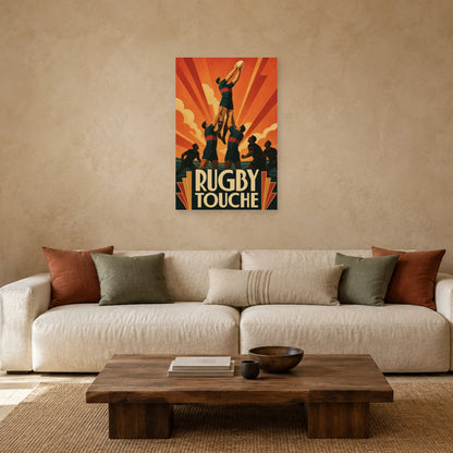 Affiche Rugby – Touche dans un salon - Art Virtuoso