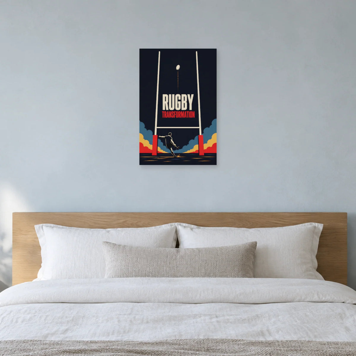 Affiche Rugby – Transformation dans une chambre - Art Virtuoso