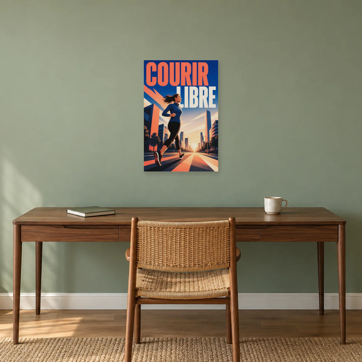 Affiche Running – Courir libre dans un bureau - Art Virtuoso