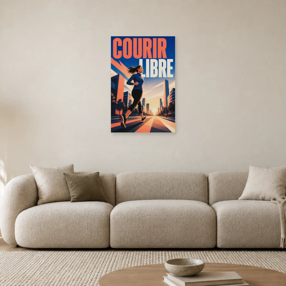 Affiche Running – Courir libre dans un salon - Art Virtuoso