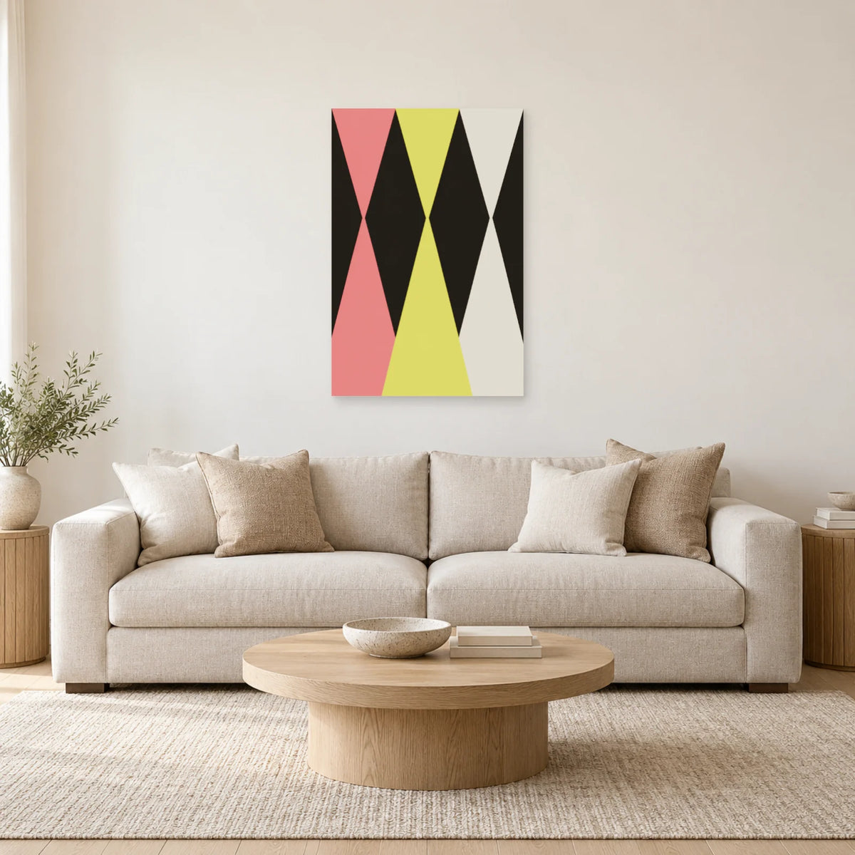 Affiche Sabliers - Rythme graphique dans un salon - Art Virtuoso