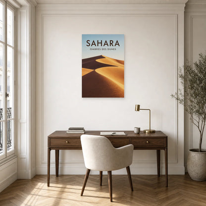 Affiche Sahara - Ombres des dunes dans un bureau - Art Virtuoso