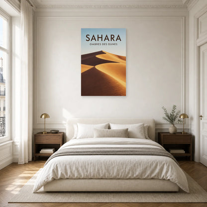 Affiche Sahara - Ombres des dunes dans une chambre - Art Virtuoso