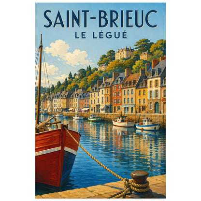 Bassin bleu et façades de Saint-Brieuc, affiche 40 × 60 cm