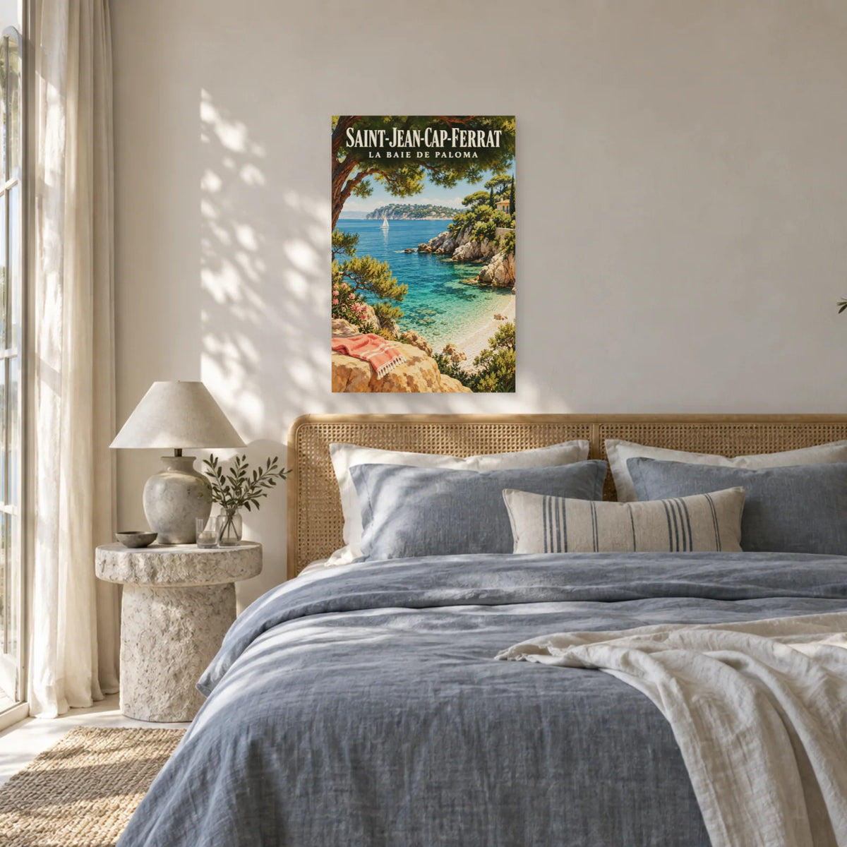 Affiche Saint-Jean-Cap-Ferrat - La baie de Paloma dans une chambre - Art Virtuoso