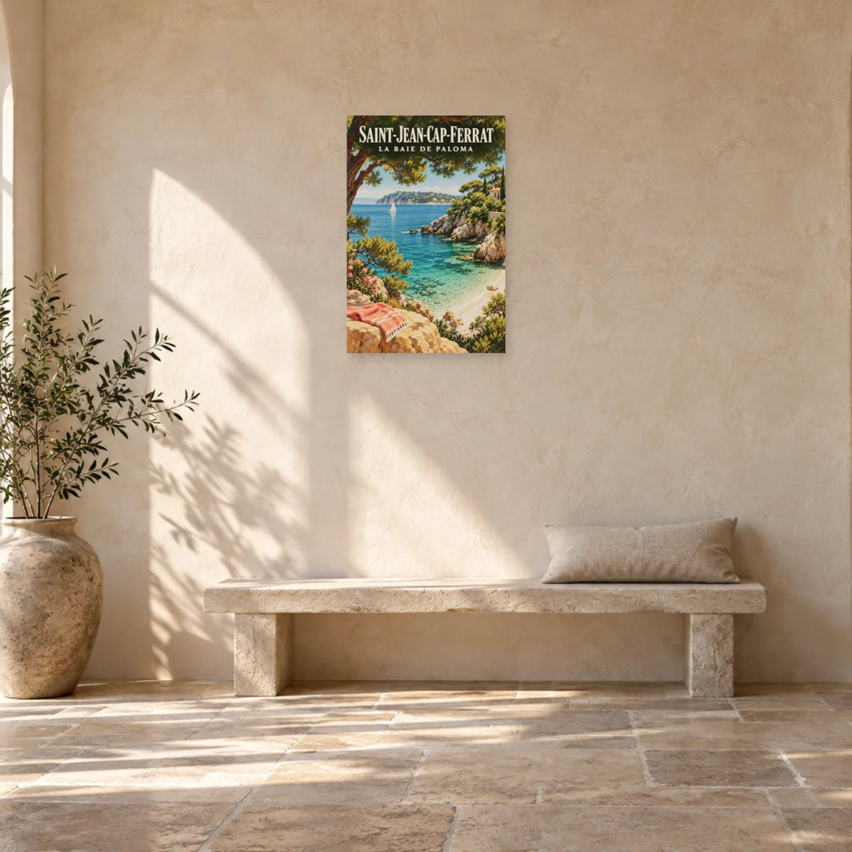 Affiche Saint-Jean-Cap-Ferrat - La baie de Paloma dans une entrée ou un couloir - Art Virtuoso