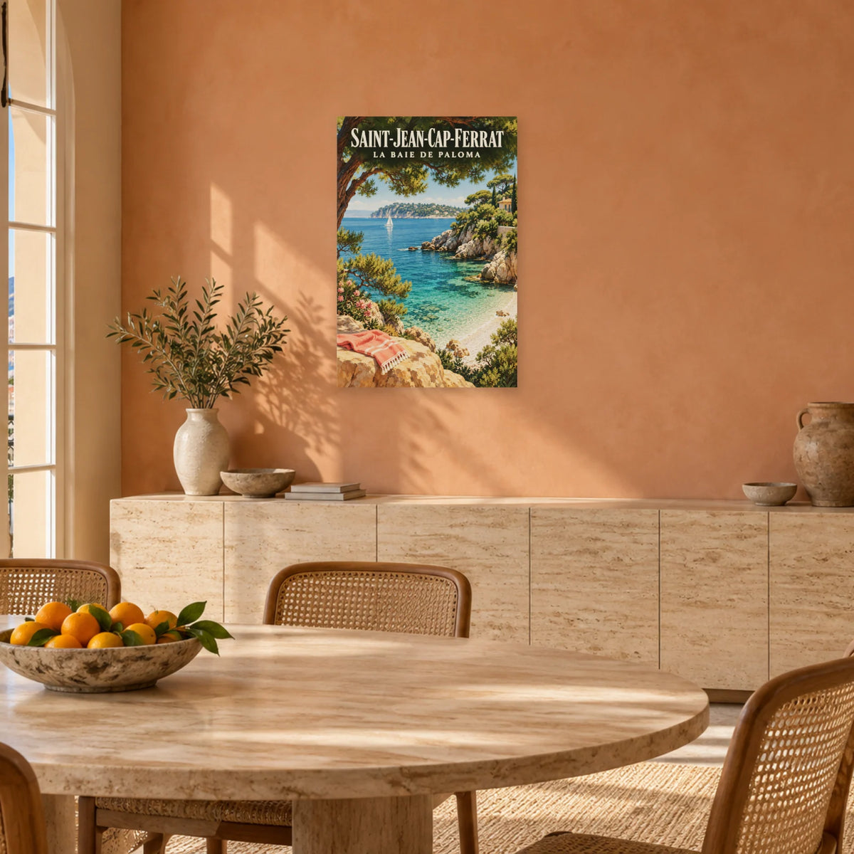 Affiche Saint-Jean-Cap-Ferrat - La baie de Paloma dans une salle à manger - Art Virtuoso