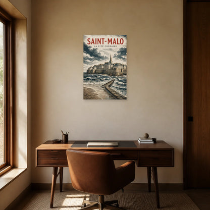 Affiche Saint-Malo – La Cité Corsaire dans un bureau - Art Virtuoso