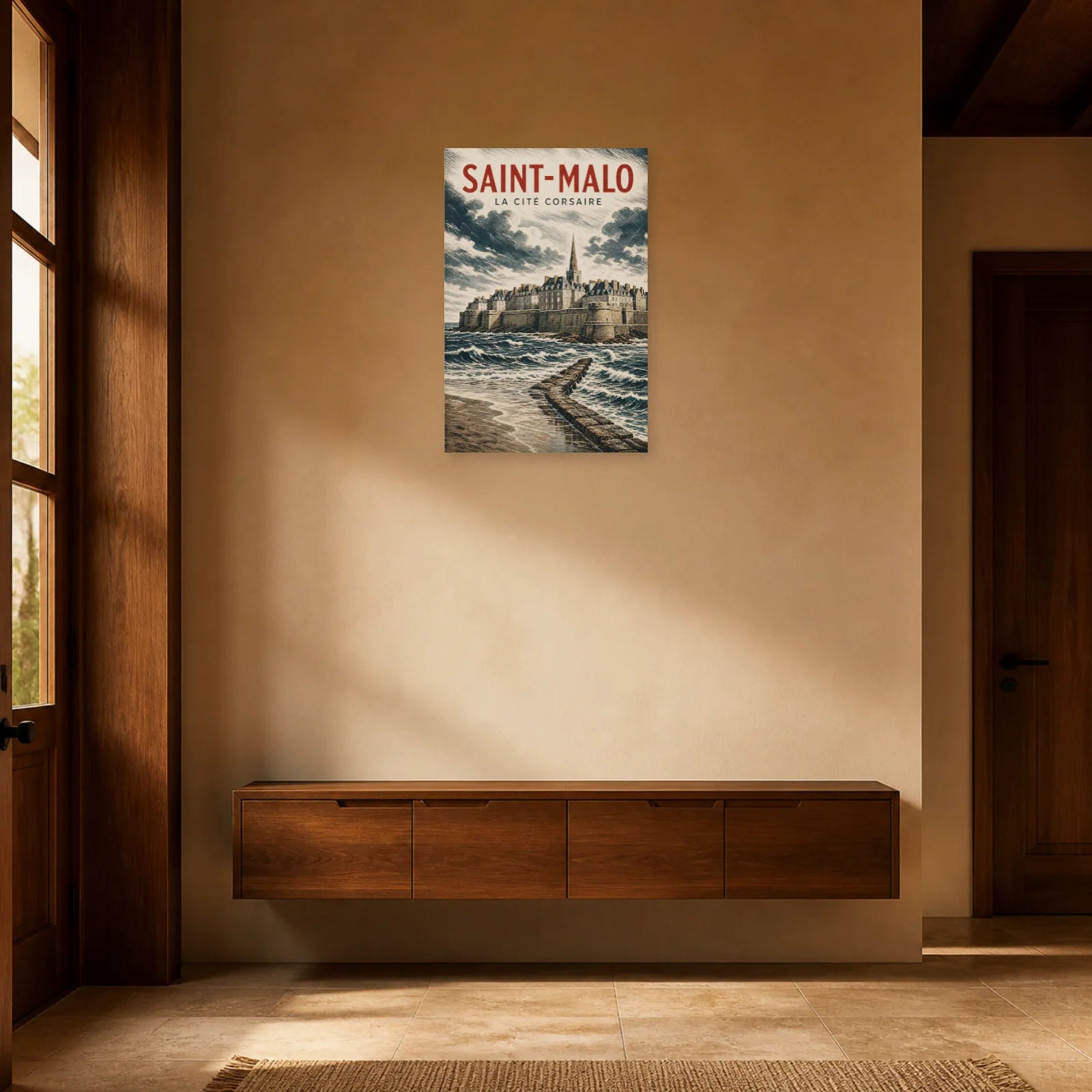 Affiche Saint-Malo – La Cité Corsaire dans une entrée ou un couloir - Art Virtuoso