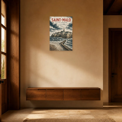 Affiche Saint-Malo – La Cité Corsaire dans une entrée ou un couloir - Art Virtuoso