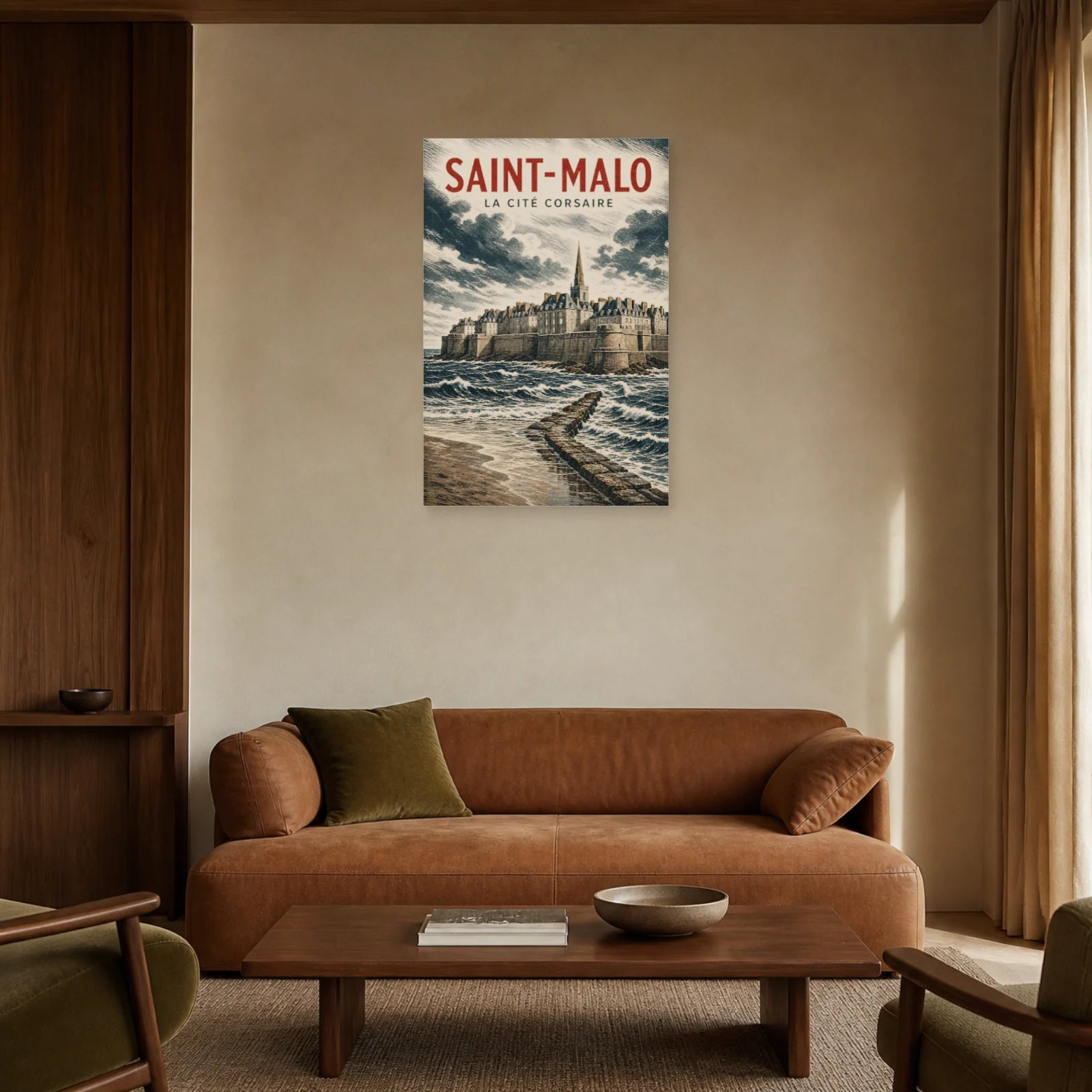 Affiche Saint-Malo – La Cité Corsaire dans un salon - Art Virtuoso
