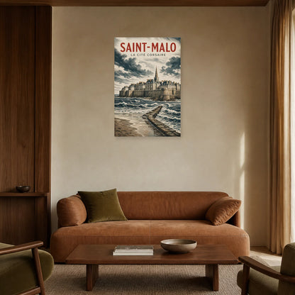 Affiche Saint-Malo – La Cité Corsaire dans un salon - Art Virtuoso