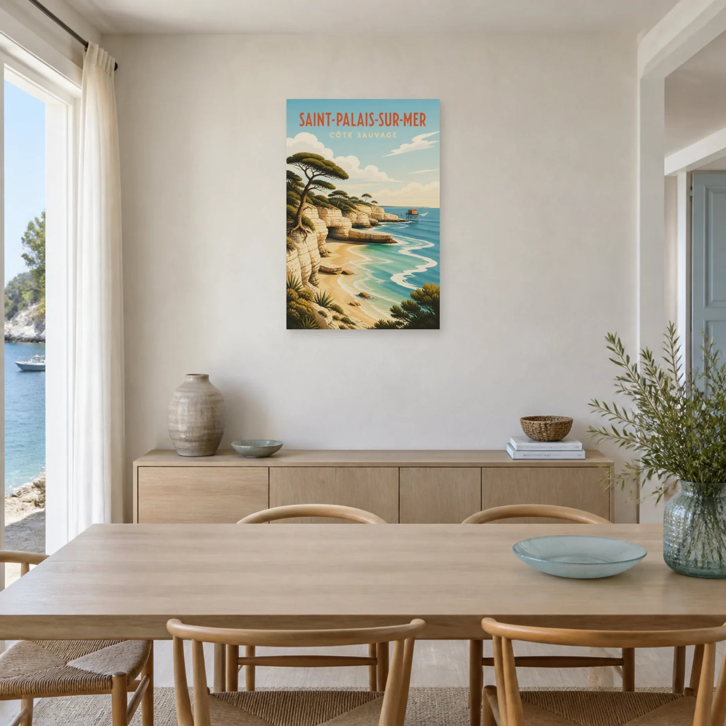 Affiche Saint-Palais-sur-Mer – Côte Sauvage dans une salle à manger - Art Virtuoso