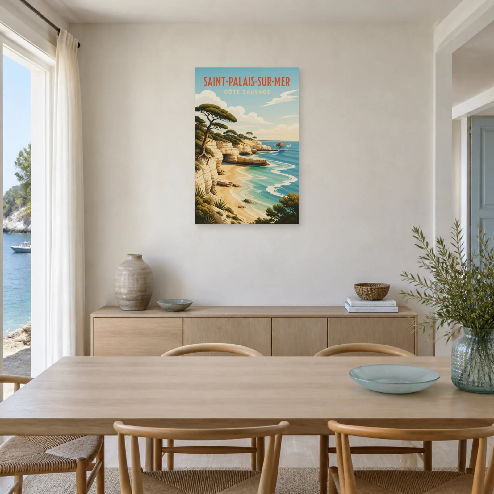 Affiche Saint-Palais-sur-Mer – Côte Sauvage dans une salle à manger - Art Virtuoso