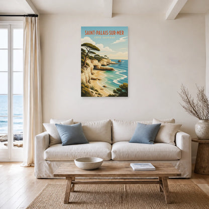 Affiche Saint-Palais-sur-Mer – Côte Sauvage dans un salon - Art Virtuoso