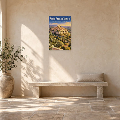 Affiche Saint-Paul-de-Vence - Au-dessus des collines dans une entrée ou un couloir - Art Virtuoso