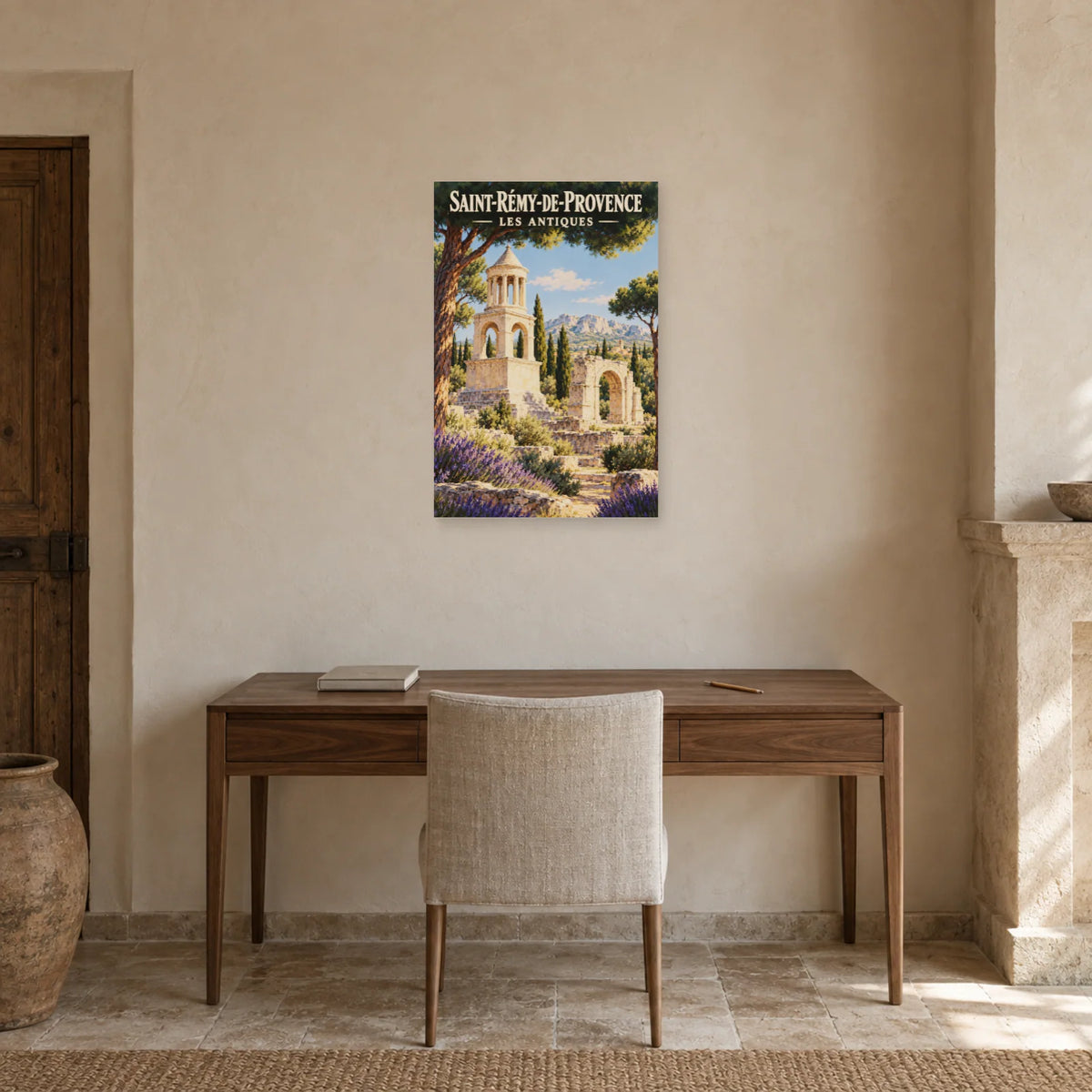 Affiche Saint-Rémy-de-Provence Les Antiques dans un bureau - Art Virtuoso