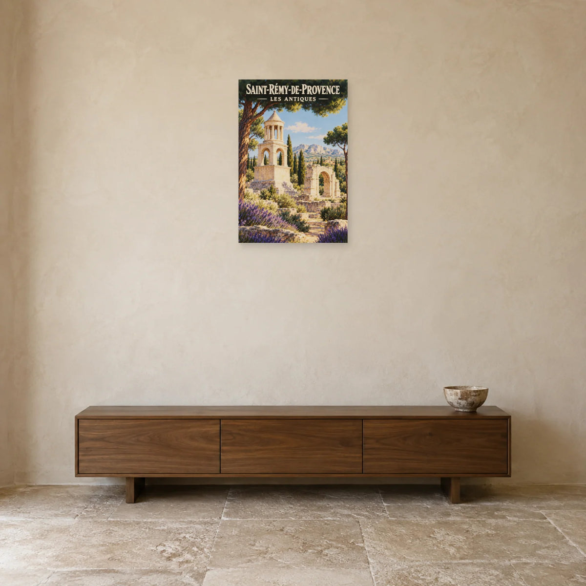 Affiche Saint-Rémy-de-Provence Les Antiques dans une entrée ou un couloir - Art Virtuoso
