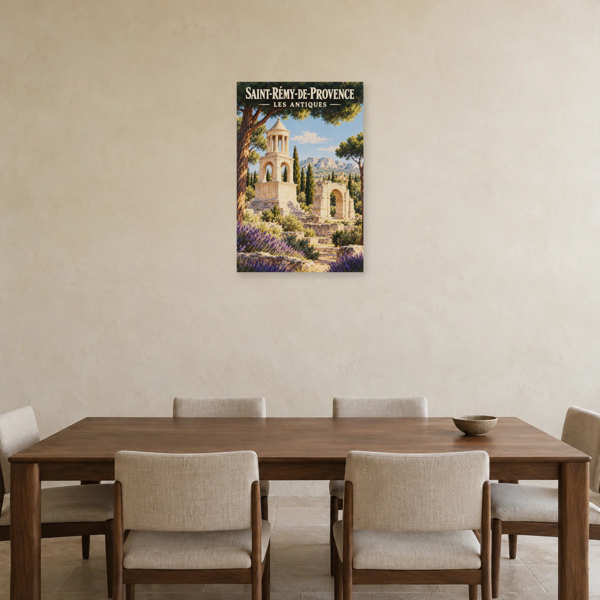 Affiche Saint-Rémy-de-Provence Les Antiques dans une salle à manger - Art Virtuoso