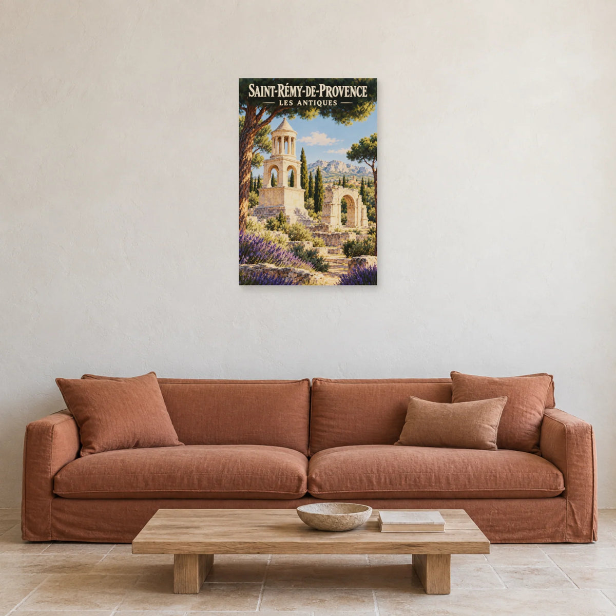 Affiche Saint-Rémy-de-Provence Les Antiques dans un salon - Art Virtuoso