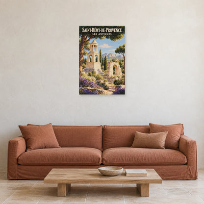 Affiche Saint-Rémy-de-Provence Les Antiques dans un salon - Art Virtuoso