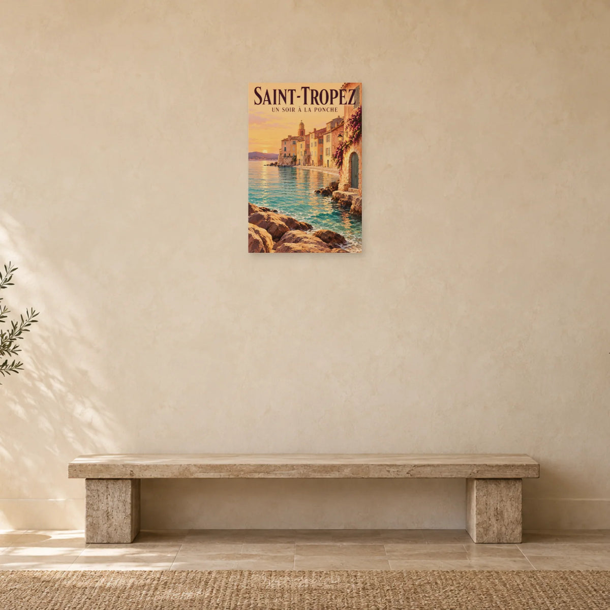 Affiche Saint-Tropez - Un soir à la Ponche dans une entrée ou un couloir - Art Virtuoso
