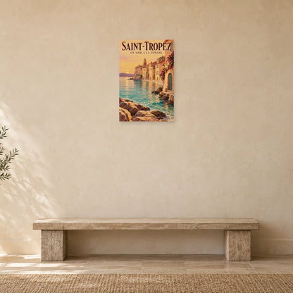Affiche Saint-Tropez - Un soir à la Ponche dans une entrée ou un couloir - Art Virtuoso