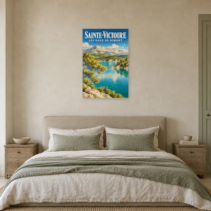 Affiche Sainte-Victoire Eaux de Bimont dans une chambre - Art Virtuoso