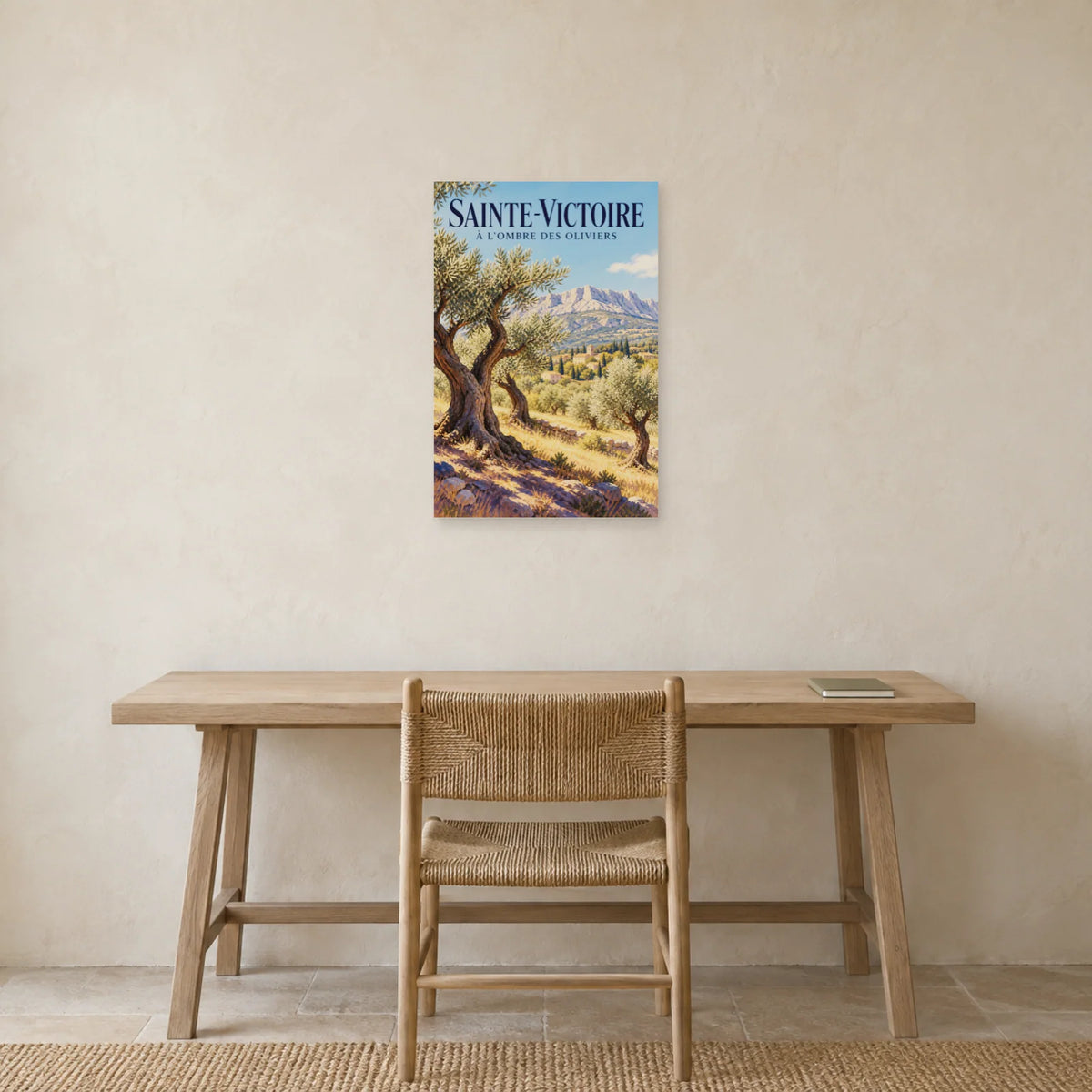 Affiche Sainte-Victoire Oliveraie provençale dans un bureau - Art Virtuoso