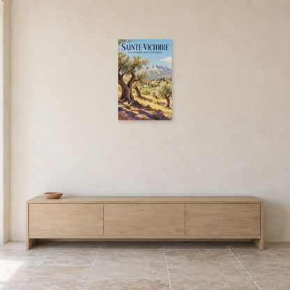 Affiche Sainte-Victoire Oliveraie provençale dans une entrée ou un couloir - Art Virtuoso