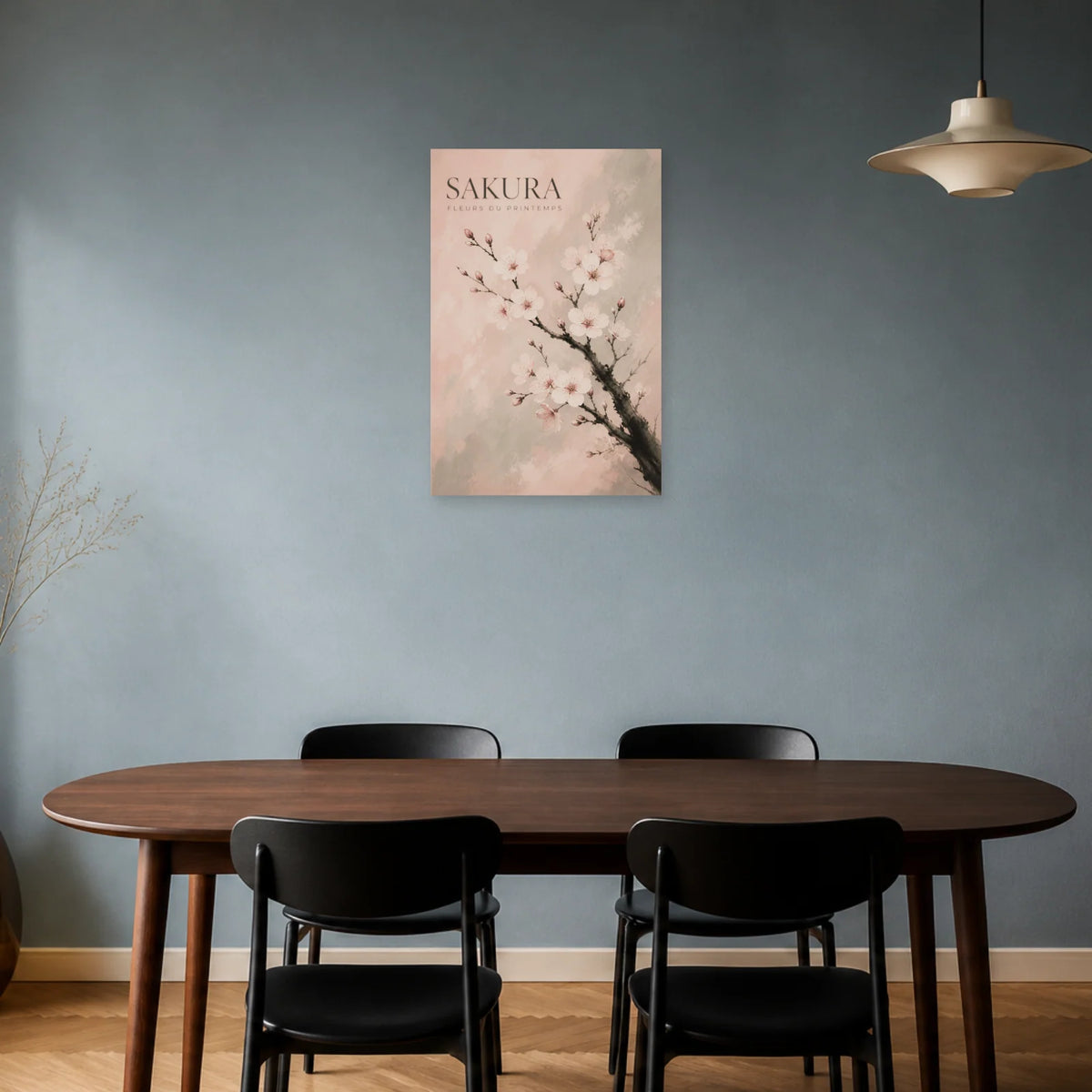 Affiche Sakura – Fleurs du Printemps dans une salle à manger - Art Virtuoso